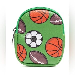 🔴 3/$12 Green Sports-Themed Kids Mini Backpack! NWT!